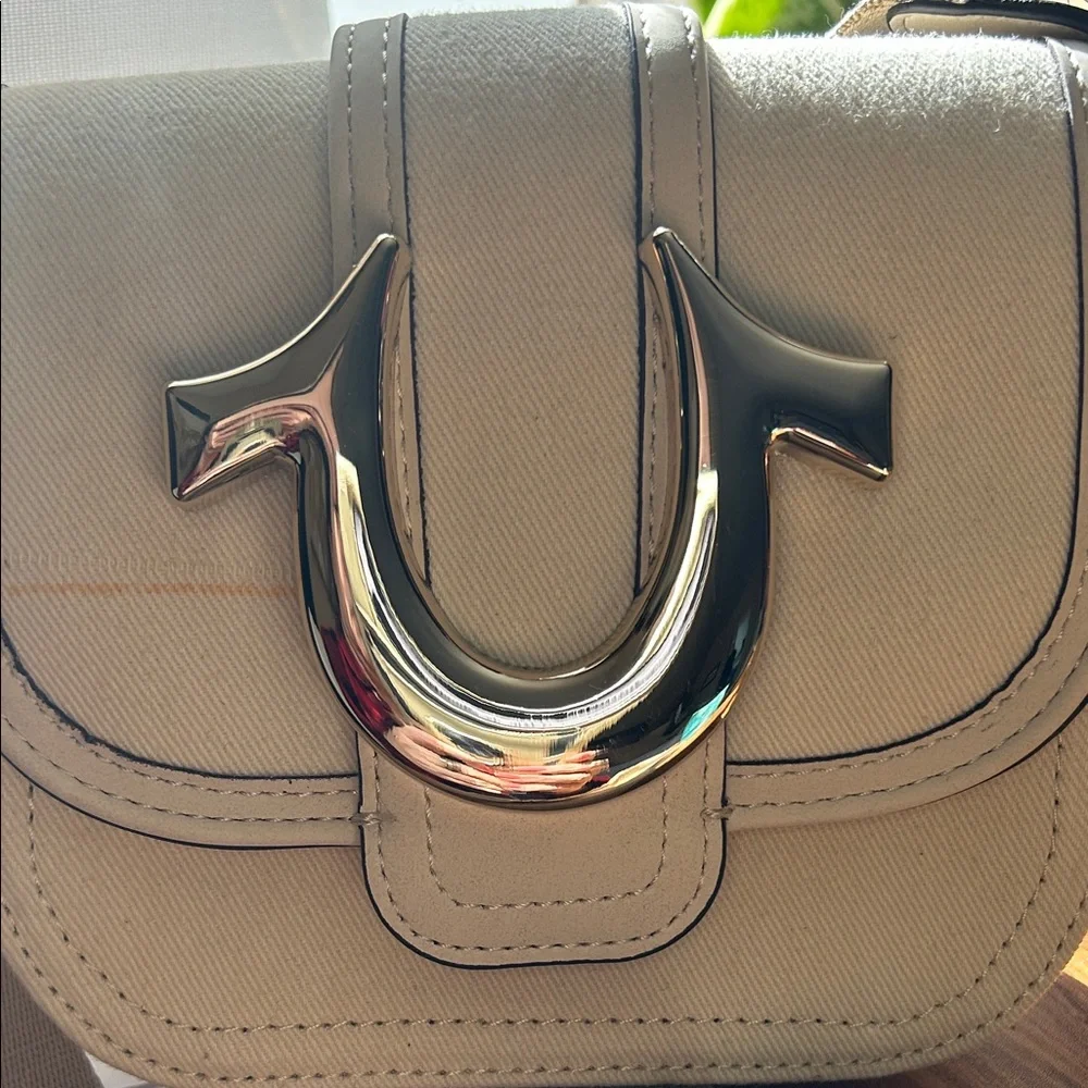 True Religion Cream Crossbody Bag with Gold Accent - Picture 2 of 6